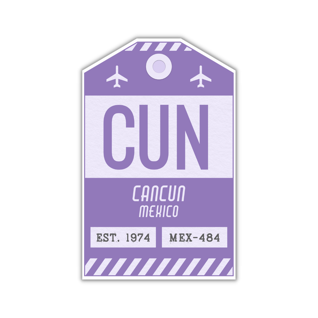 CUN Vintage Luggage Tag Sticker