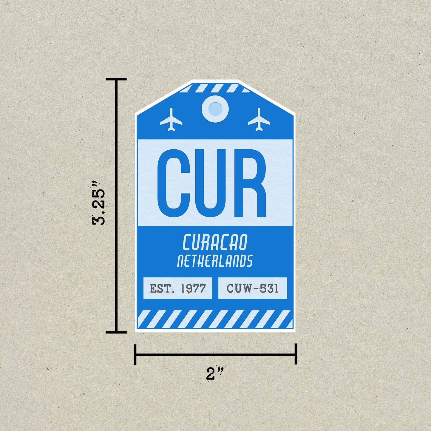 CUR Vintage Luggage Tag Sticker
