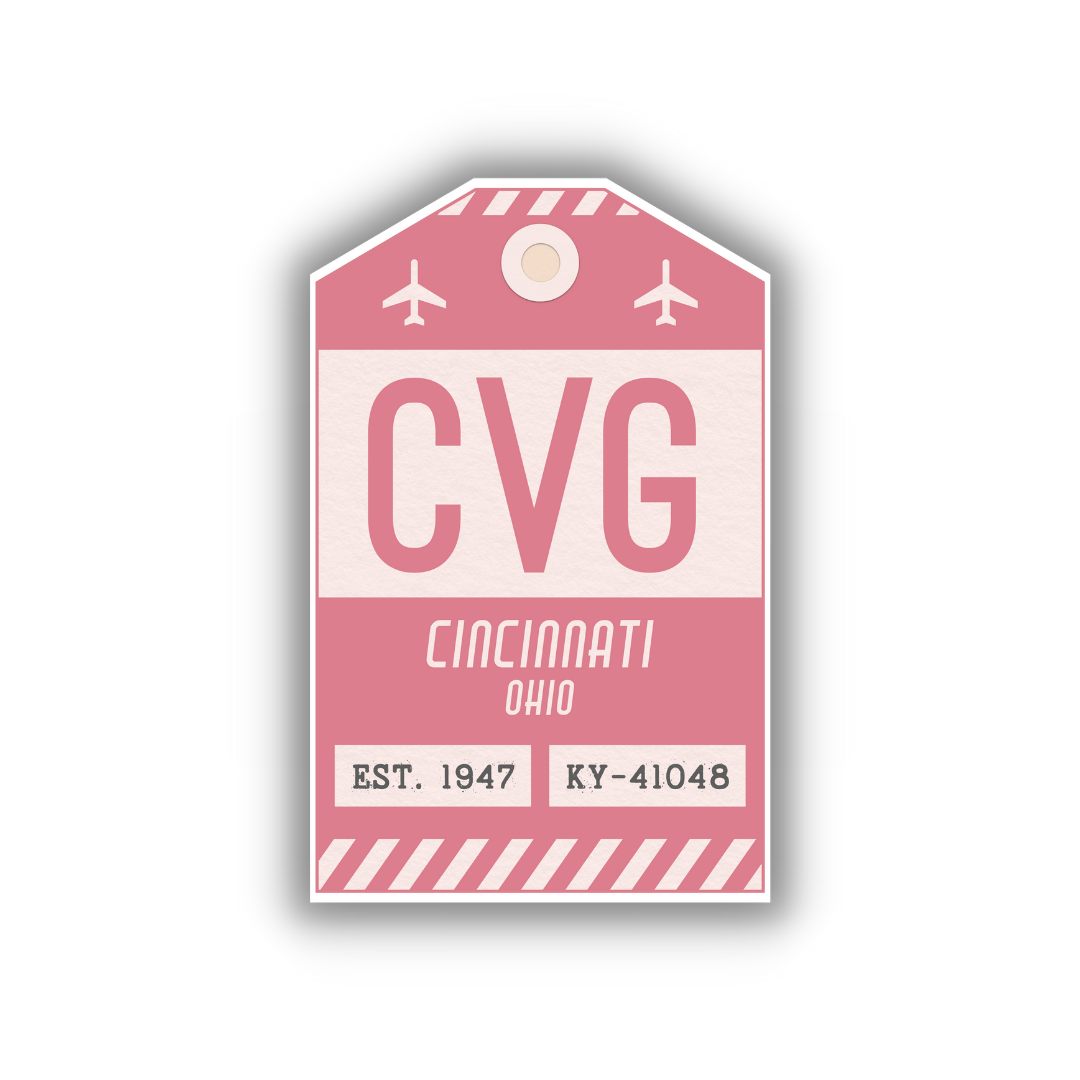 CVG Vintage Luggage Tag Sticker