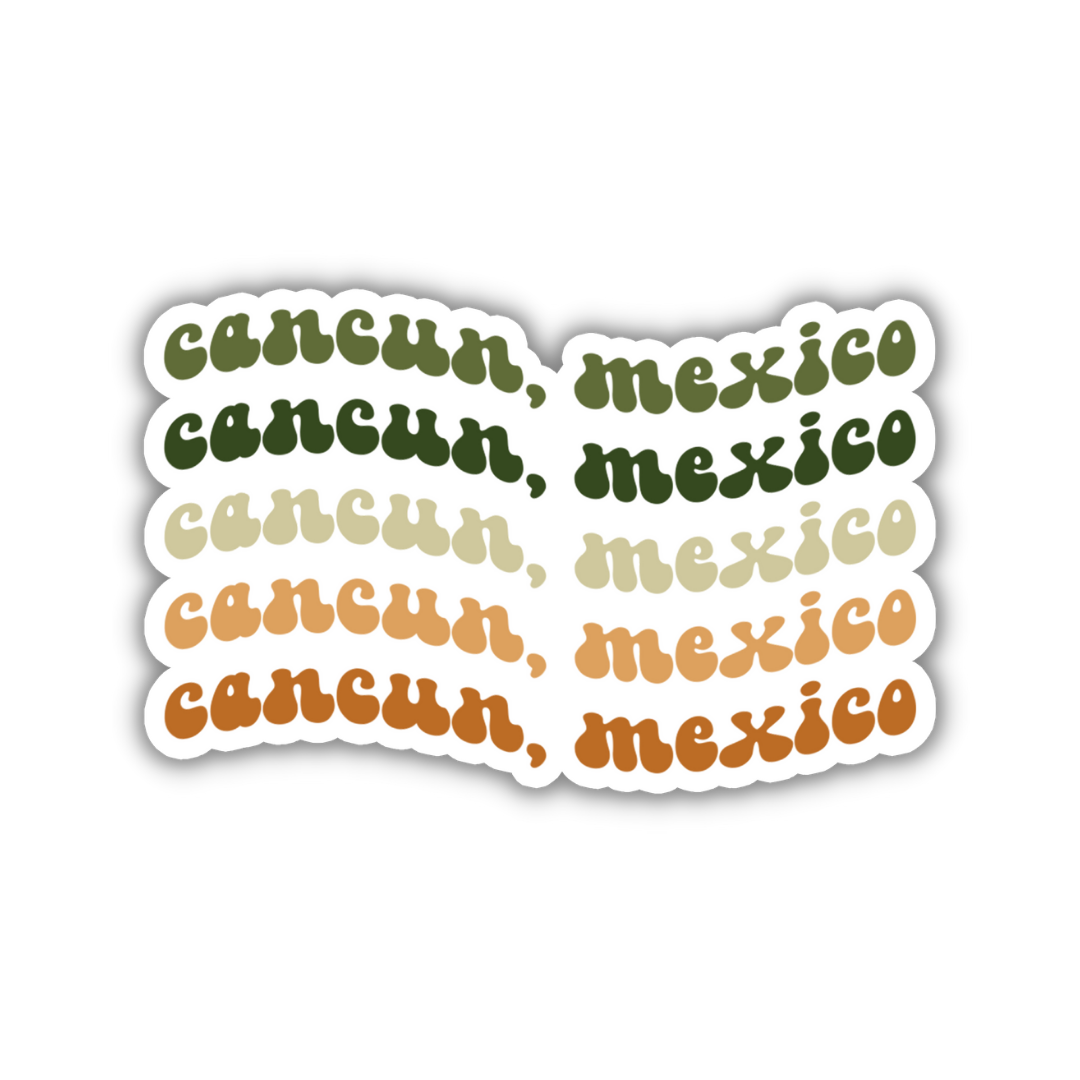 Cancun, Mexico Retro Sticker