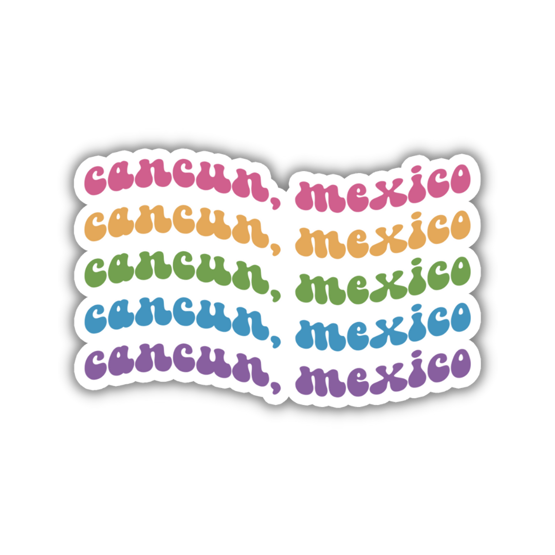 Cancun, Mexico Retro Sticker