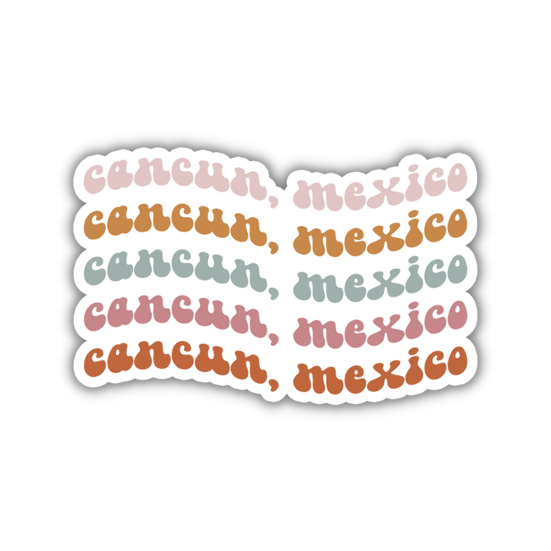 Cancun, Mexico Retro Sticker