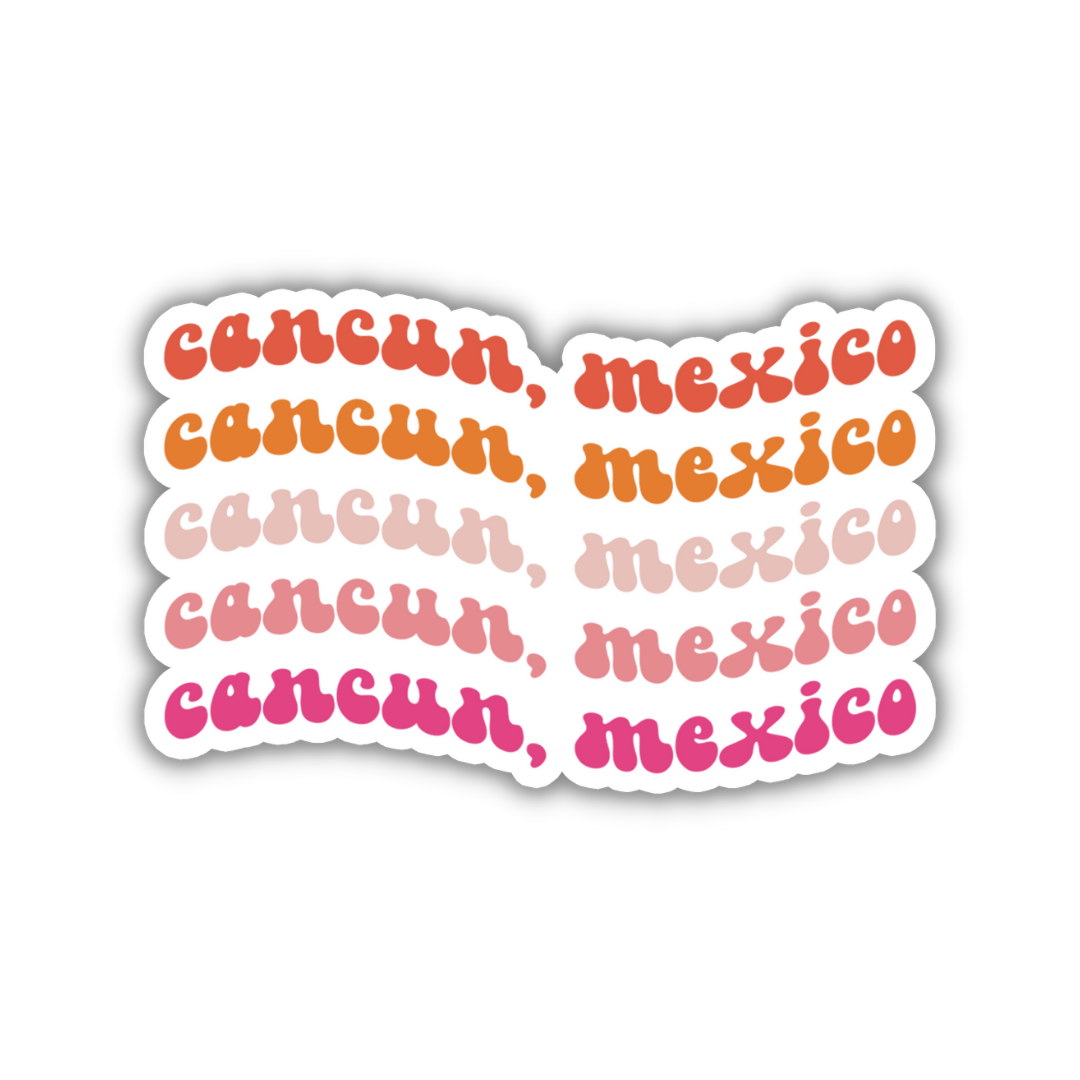 Cancun, Mexico Retro Sticker