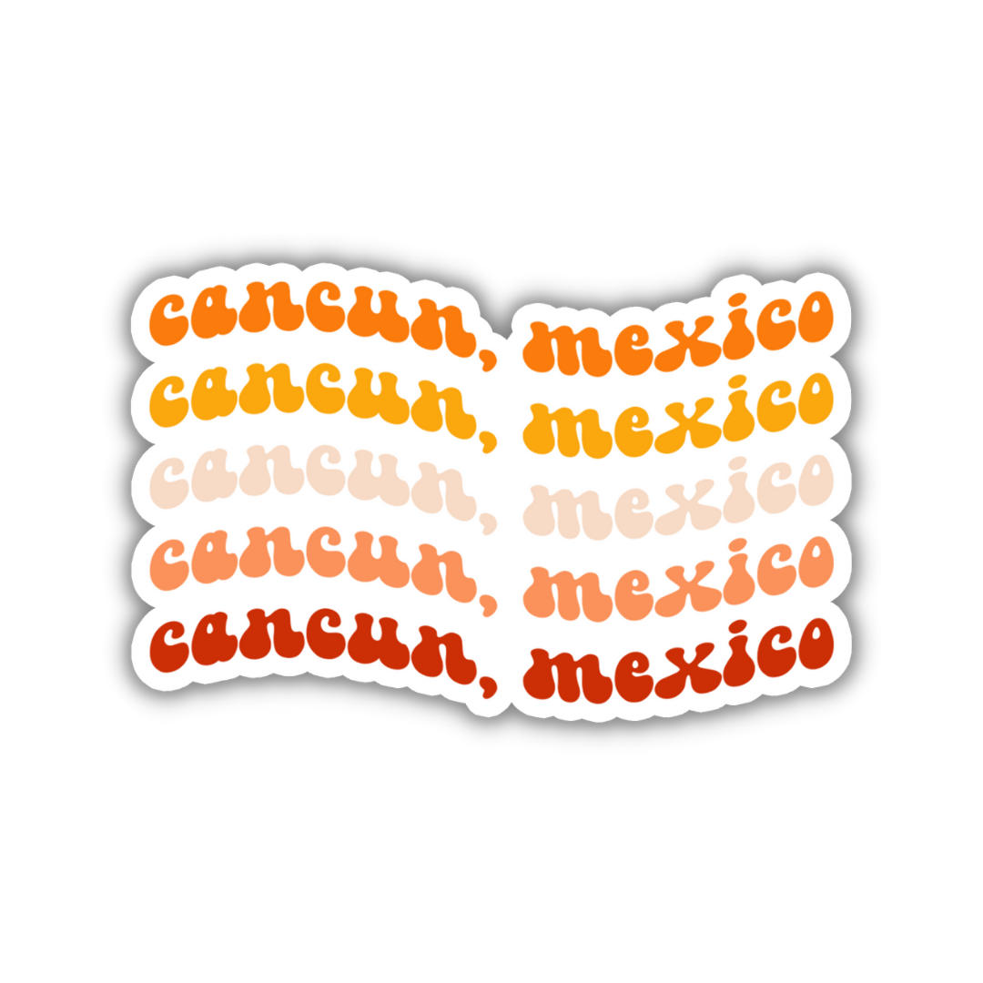 Cancun, Mexico Retro Sticker