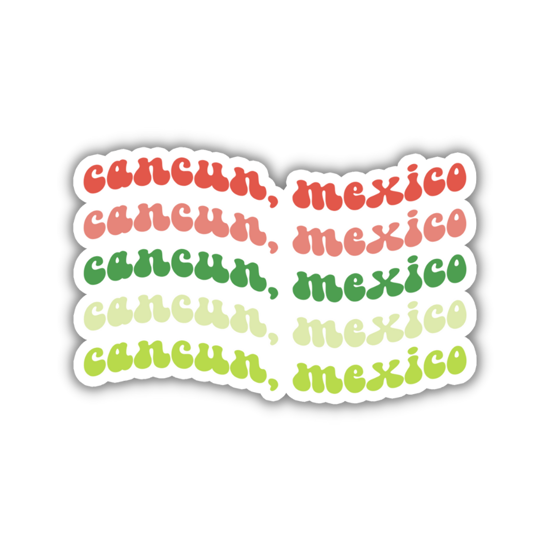 Cancun, Mexico Retro Sticker
