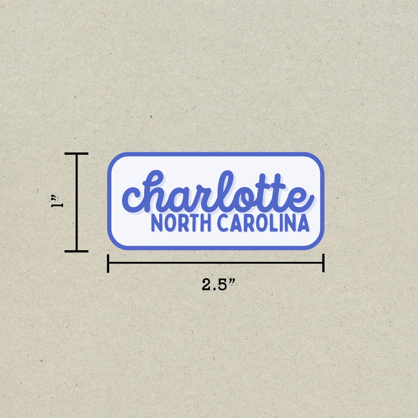 Charlotte, North Carolina Retro Travel Sticker – Colorful Vinyl Decal for Laptop, Water Bottle & Luggage
