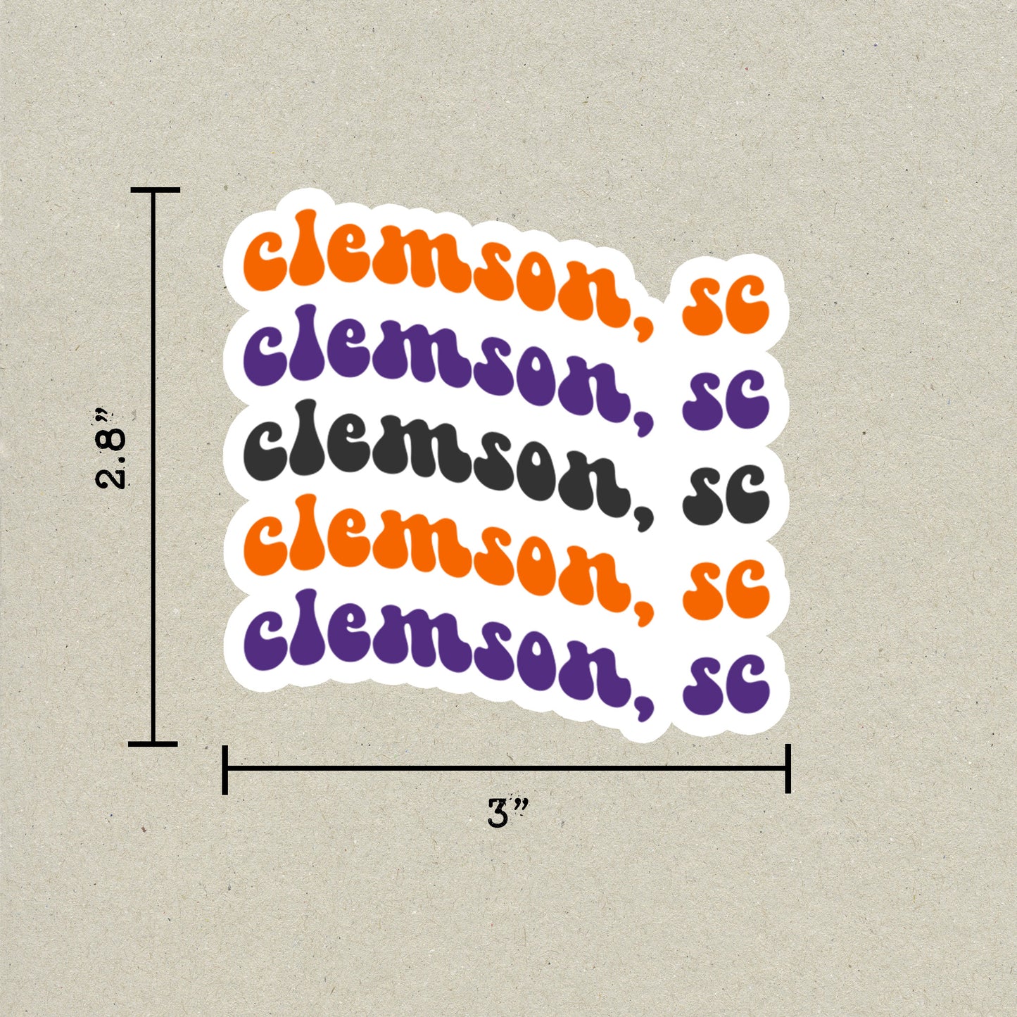 Clemson, South Carolina College Town Sticker