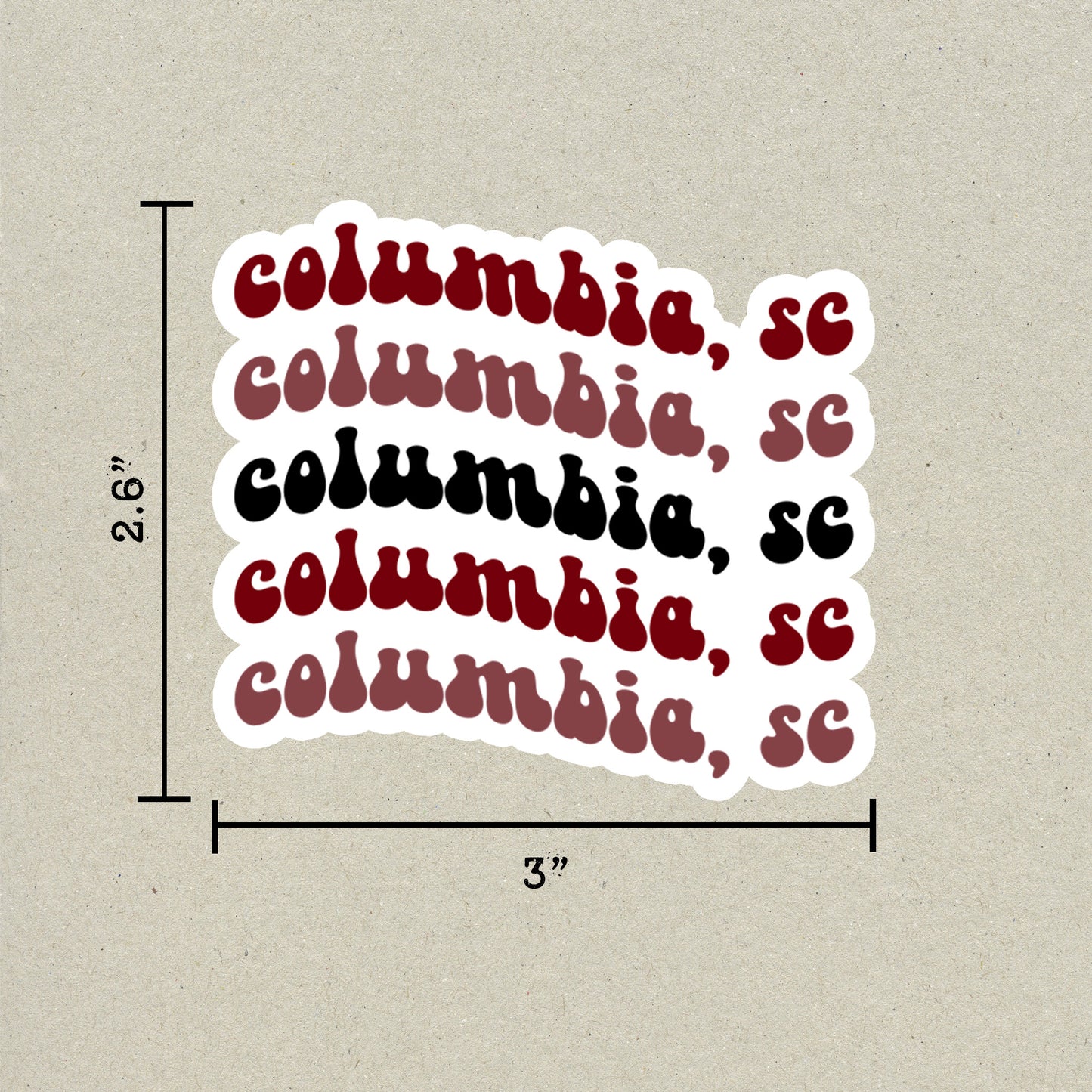 Columbia, South Carolina College Town Sticker