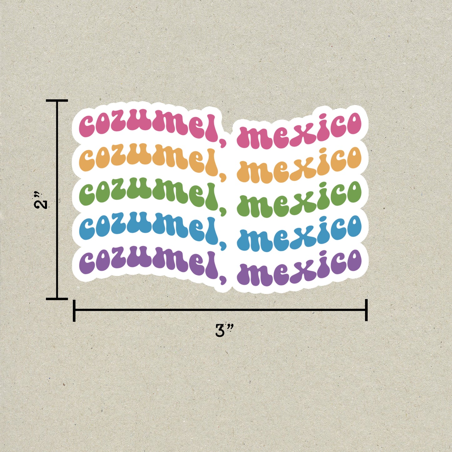 Cozumel, Mexico Retro Sticker