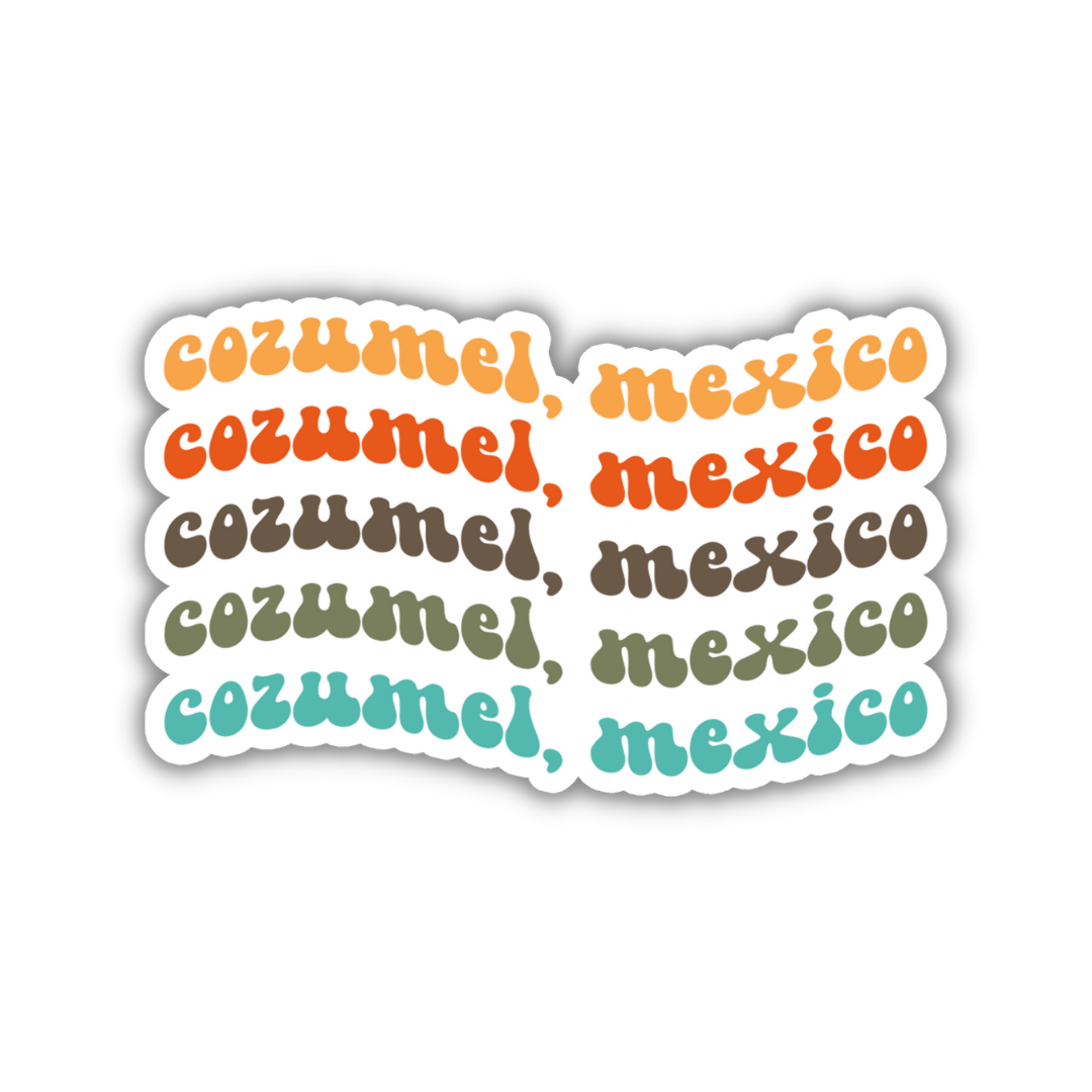 Cozumel, Mexico Retro Sticker