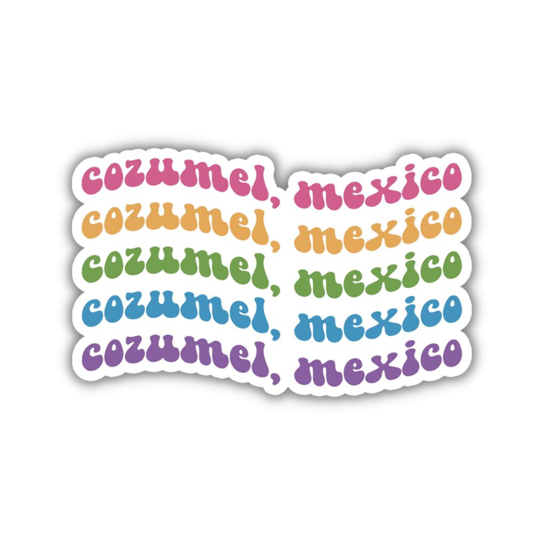 Cozumel, Mexico Retro Sticker