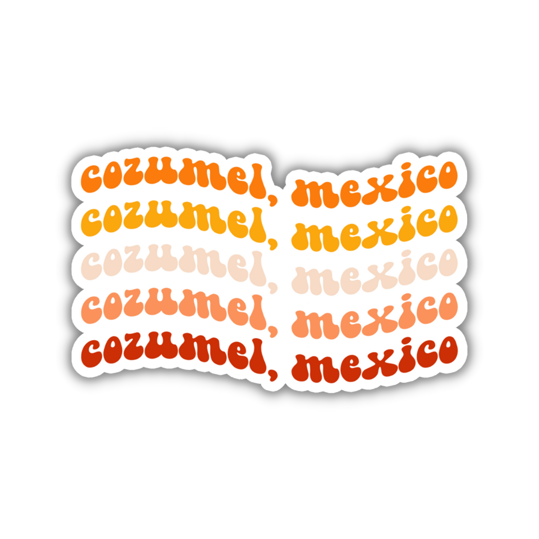 Cozumel, Mexico Retro Sticker