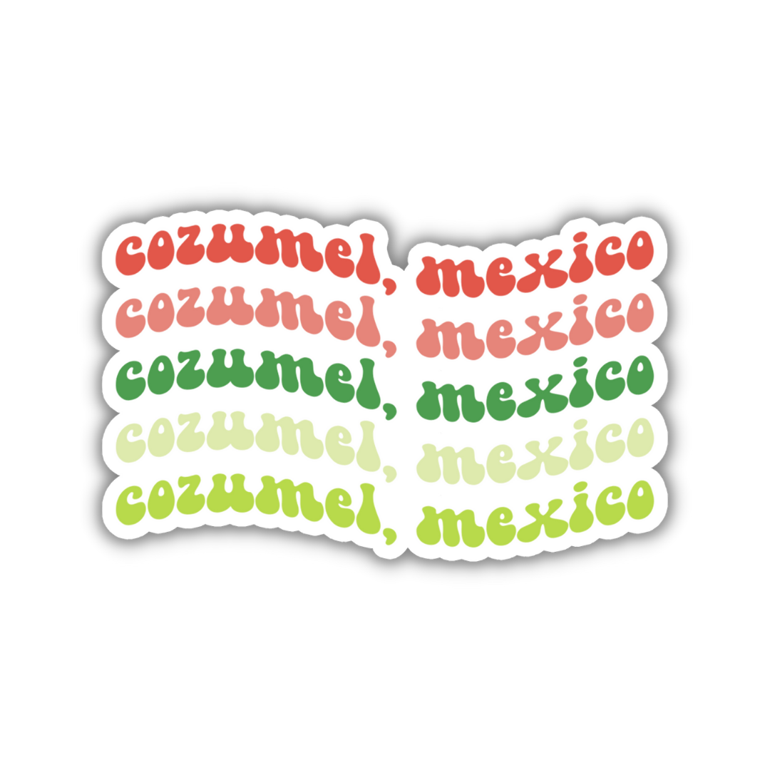Cozumel, Mexico Retro Sticker