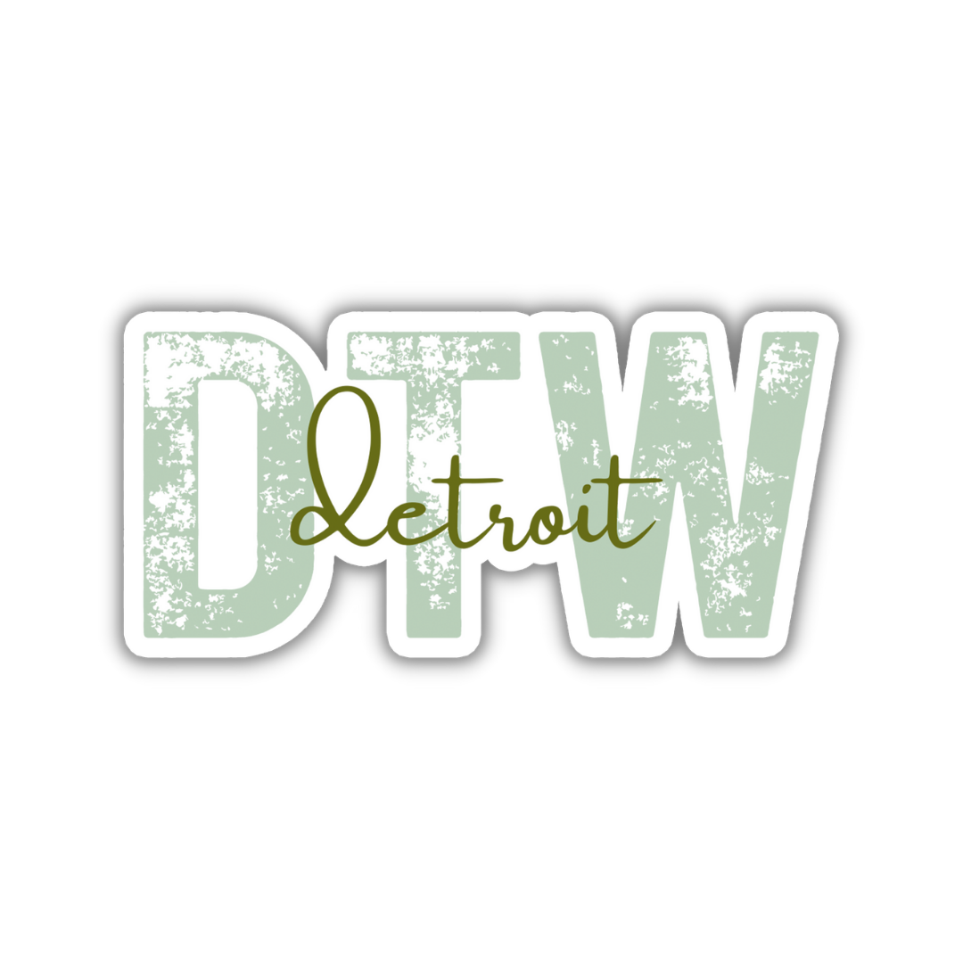 DTW Detroit Airport Code Sticker