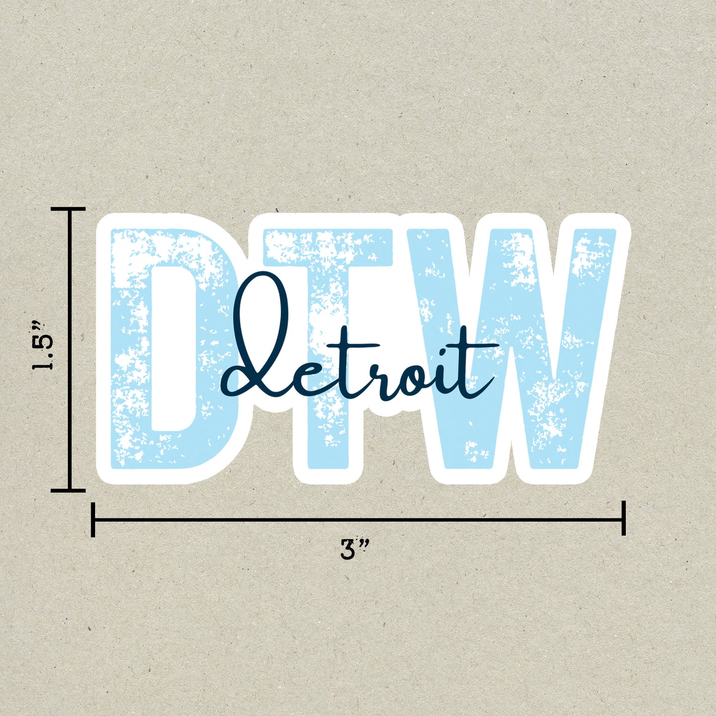 DTW Detroit Airport Code Sticker