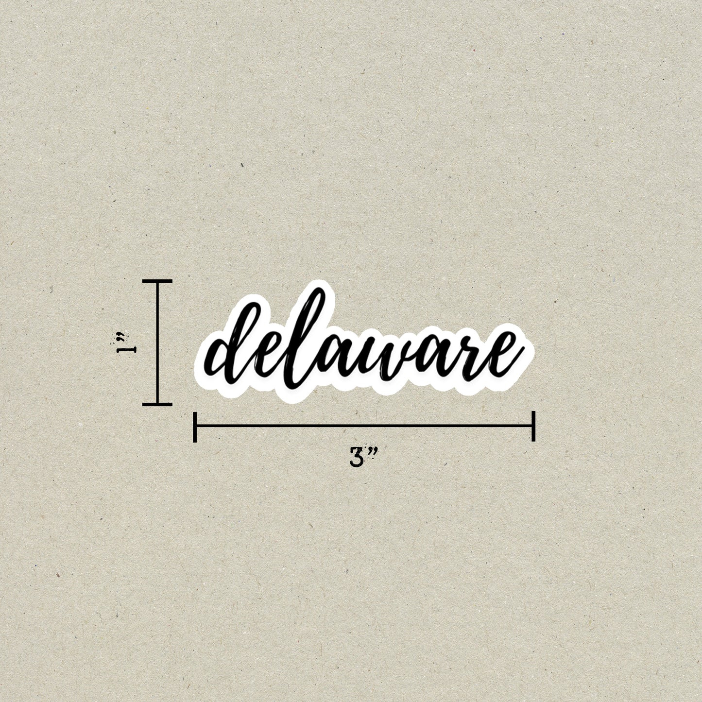 Delaware Cursive Sticker