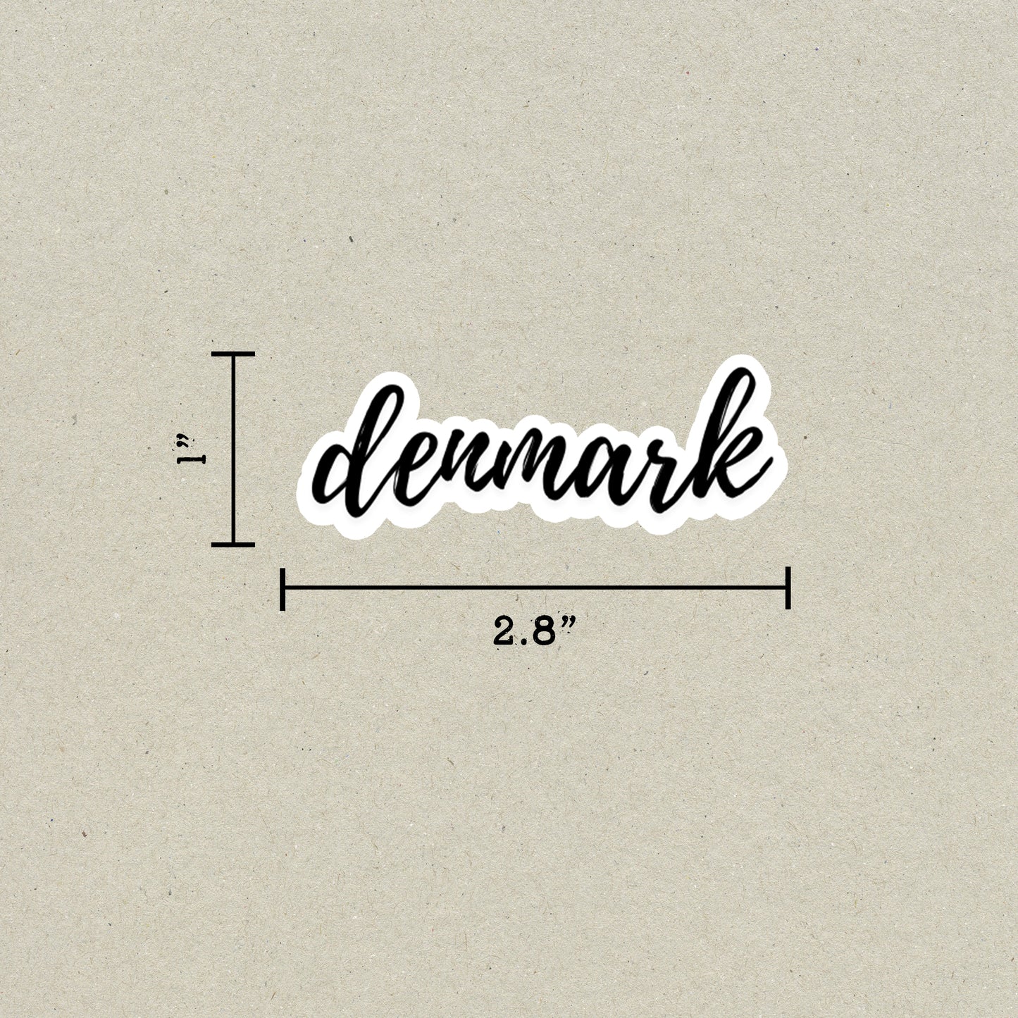 Denmark Cursive Sticker