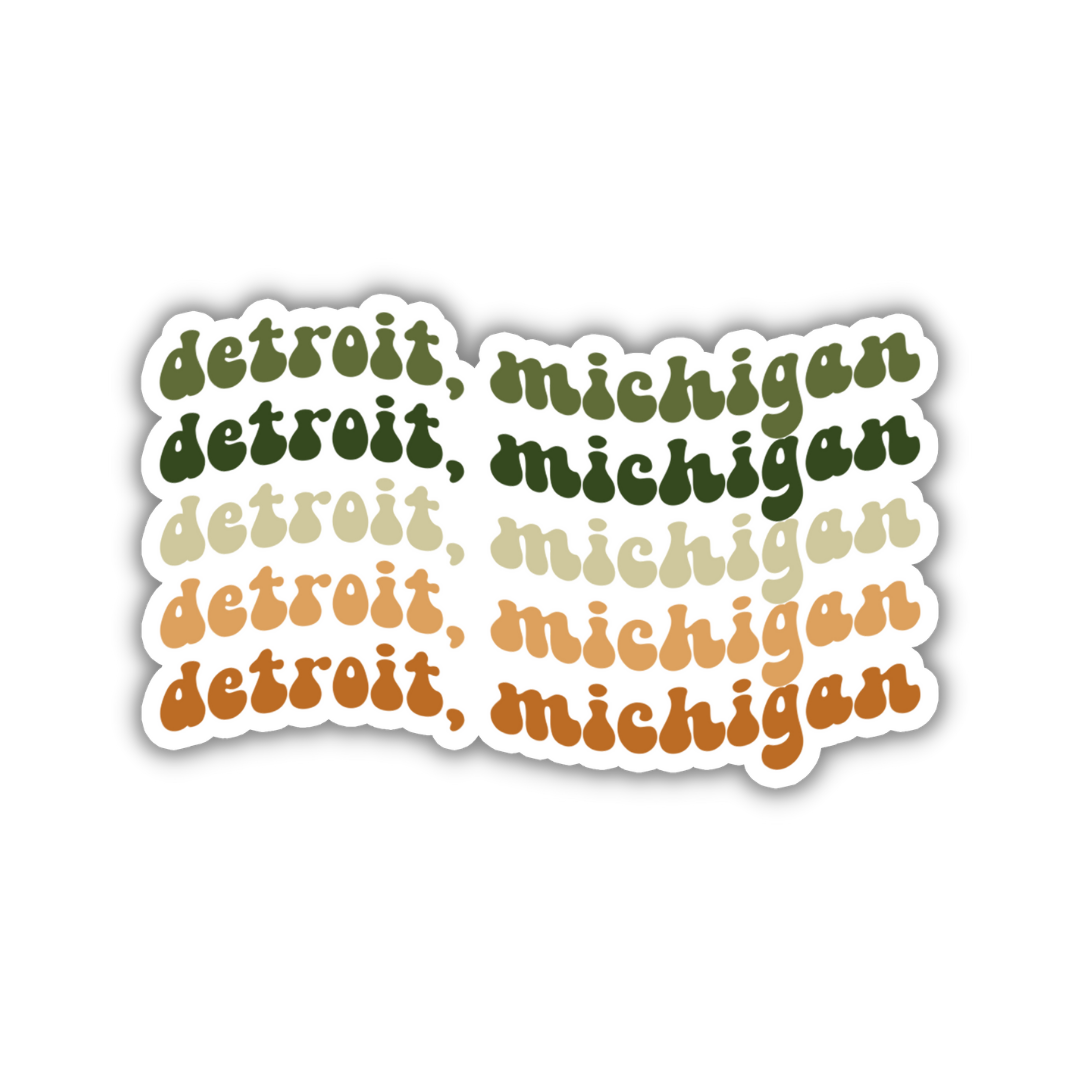 Detroit, Michigan Retro Sticker