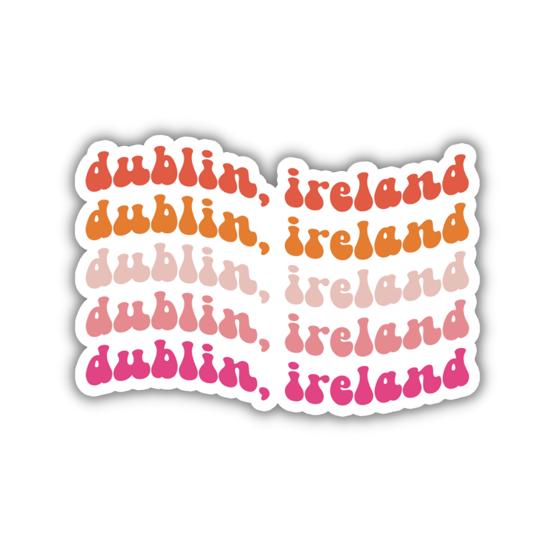 Dublin, Ireland Retro Sticker