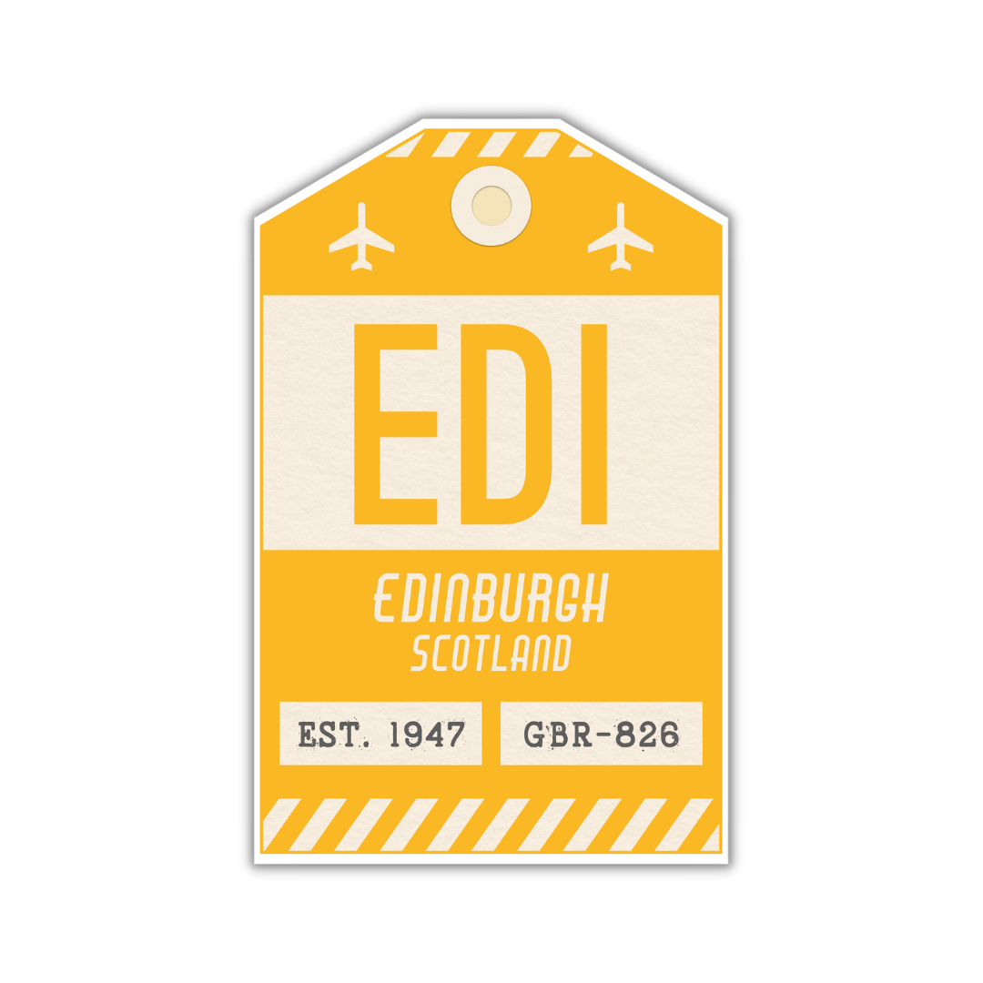 EDI Vintage Luggage Tag Sticker