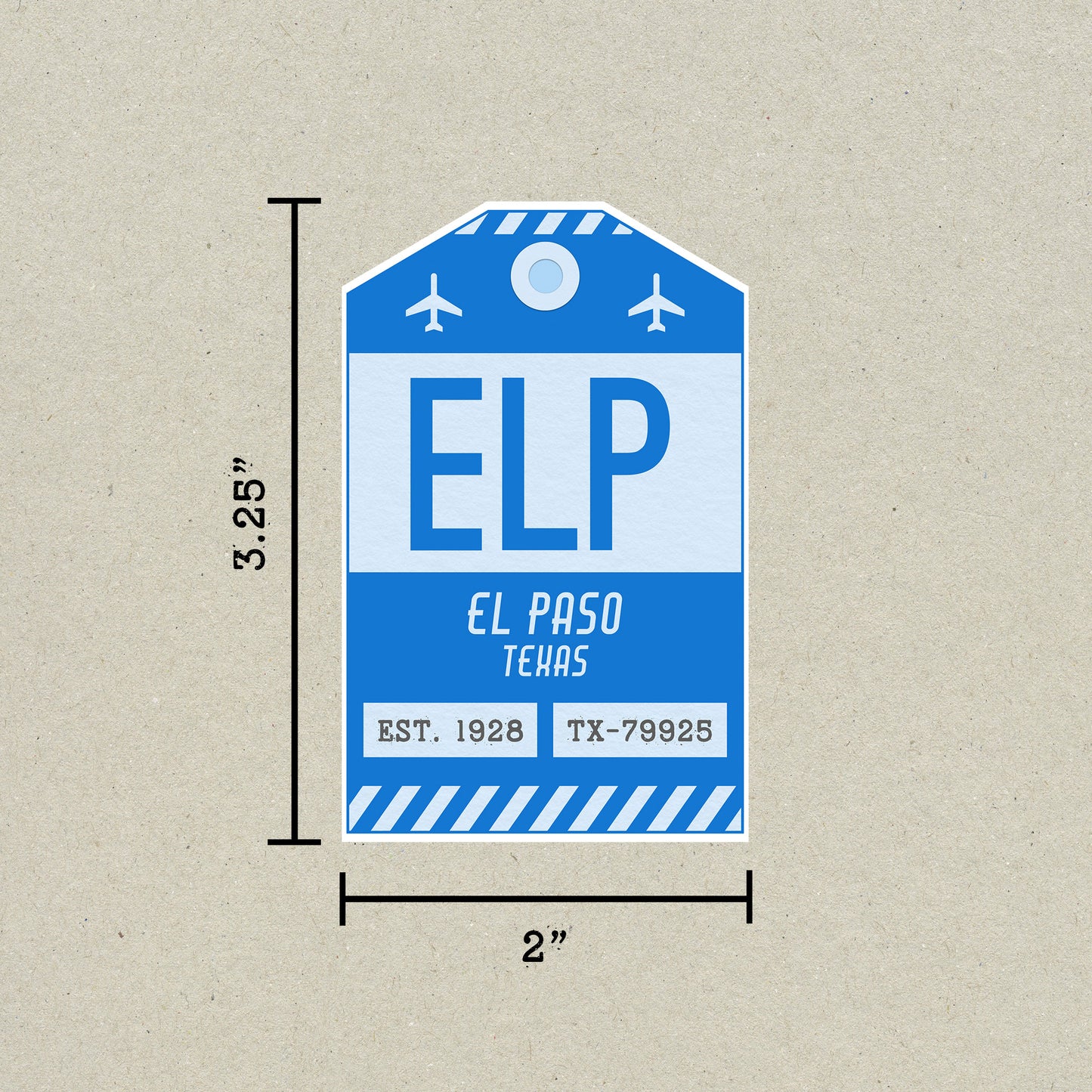 ELP Vintage Luggage Tag Sticker