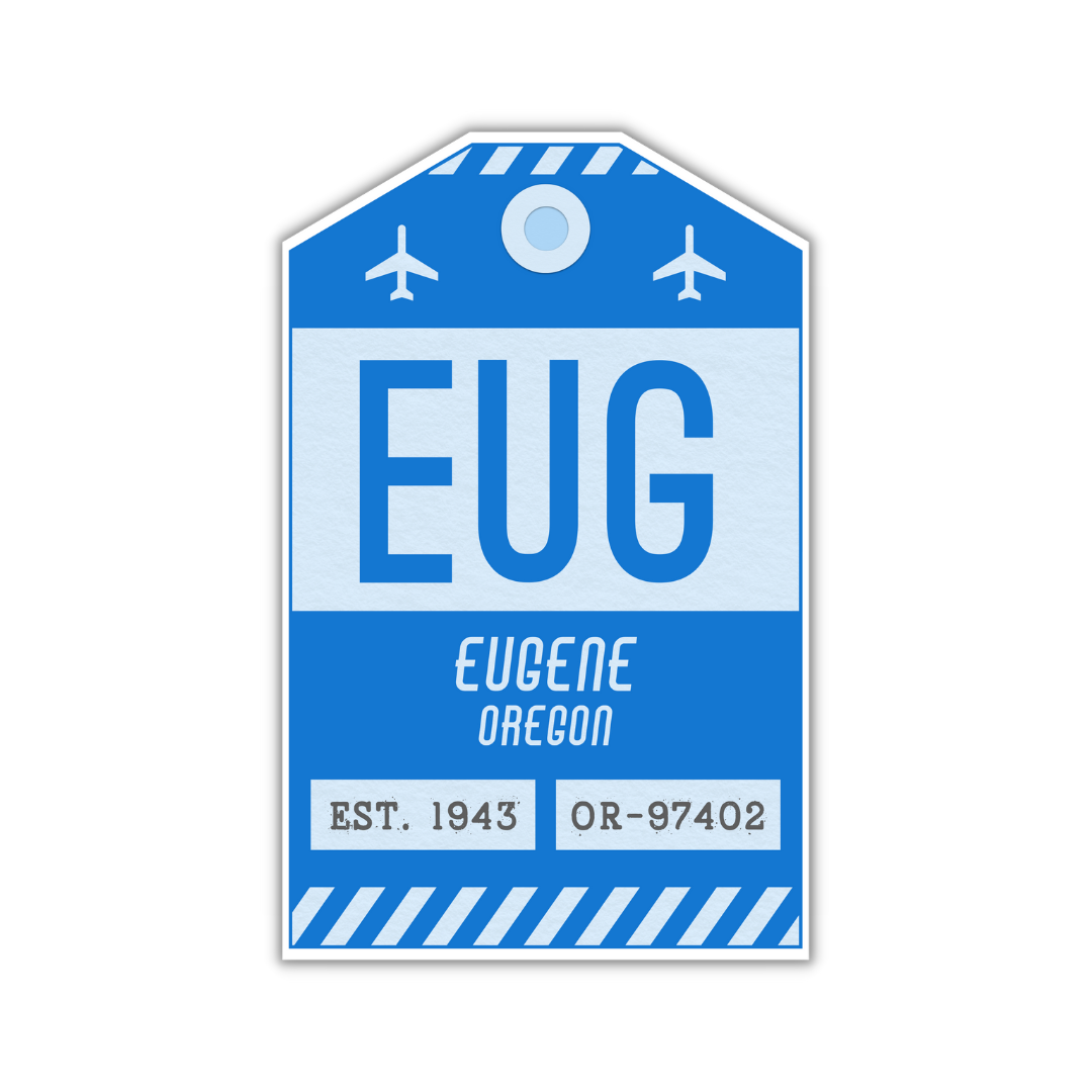 EUG Vintage Luggage Tag Sticker