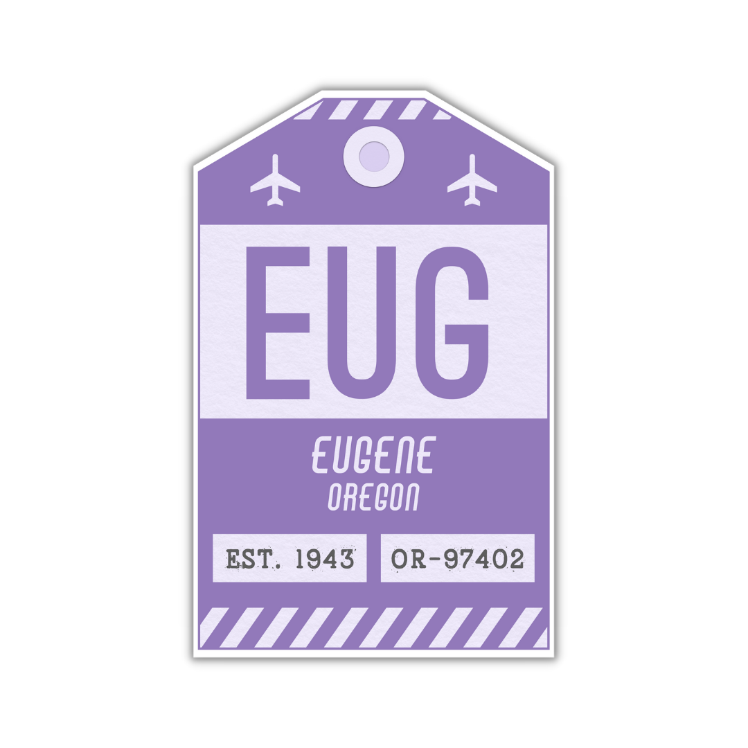 EUG Vintage Luggage Tag Sticker