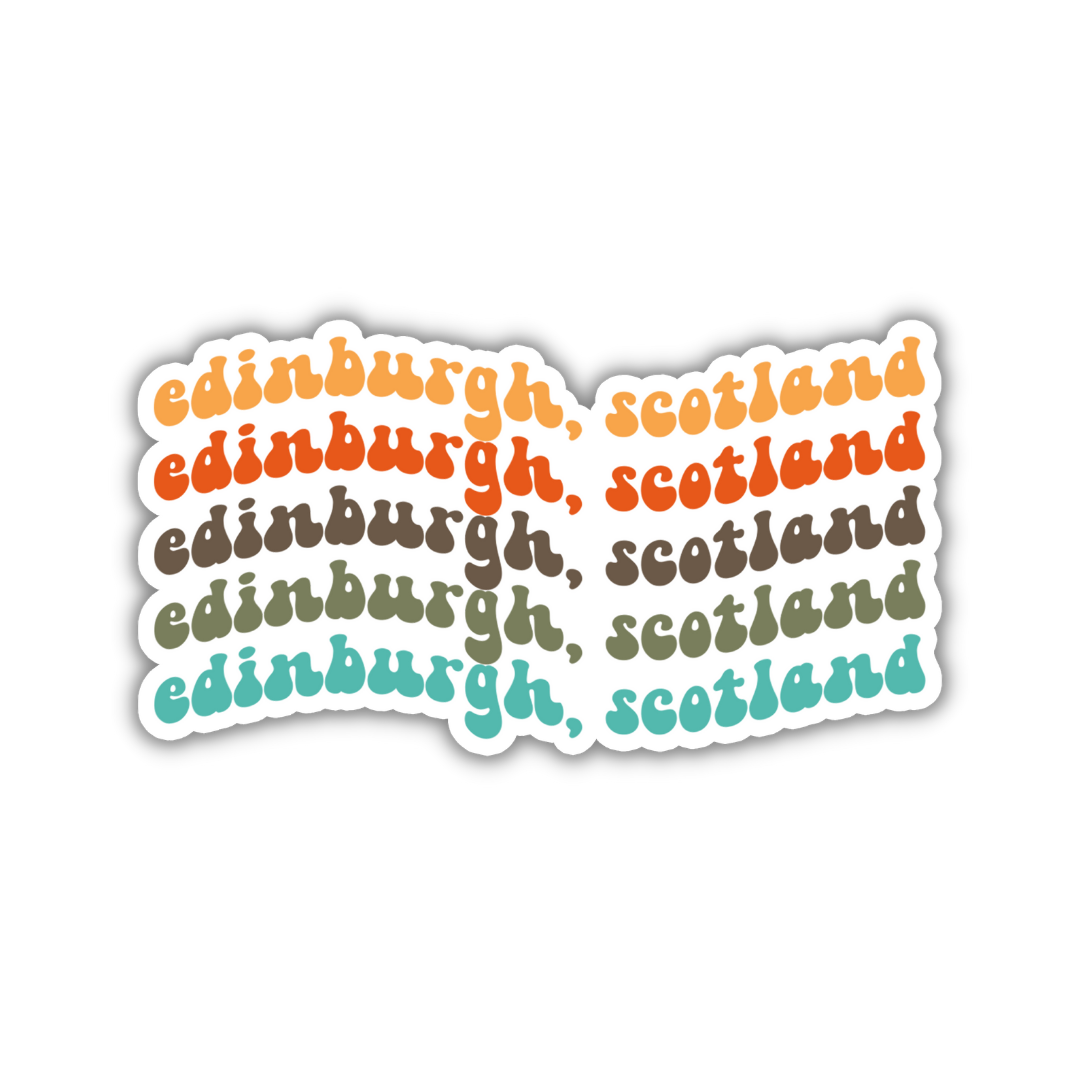 Edinburgh, Scotland Retro Sticker