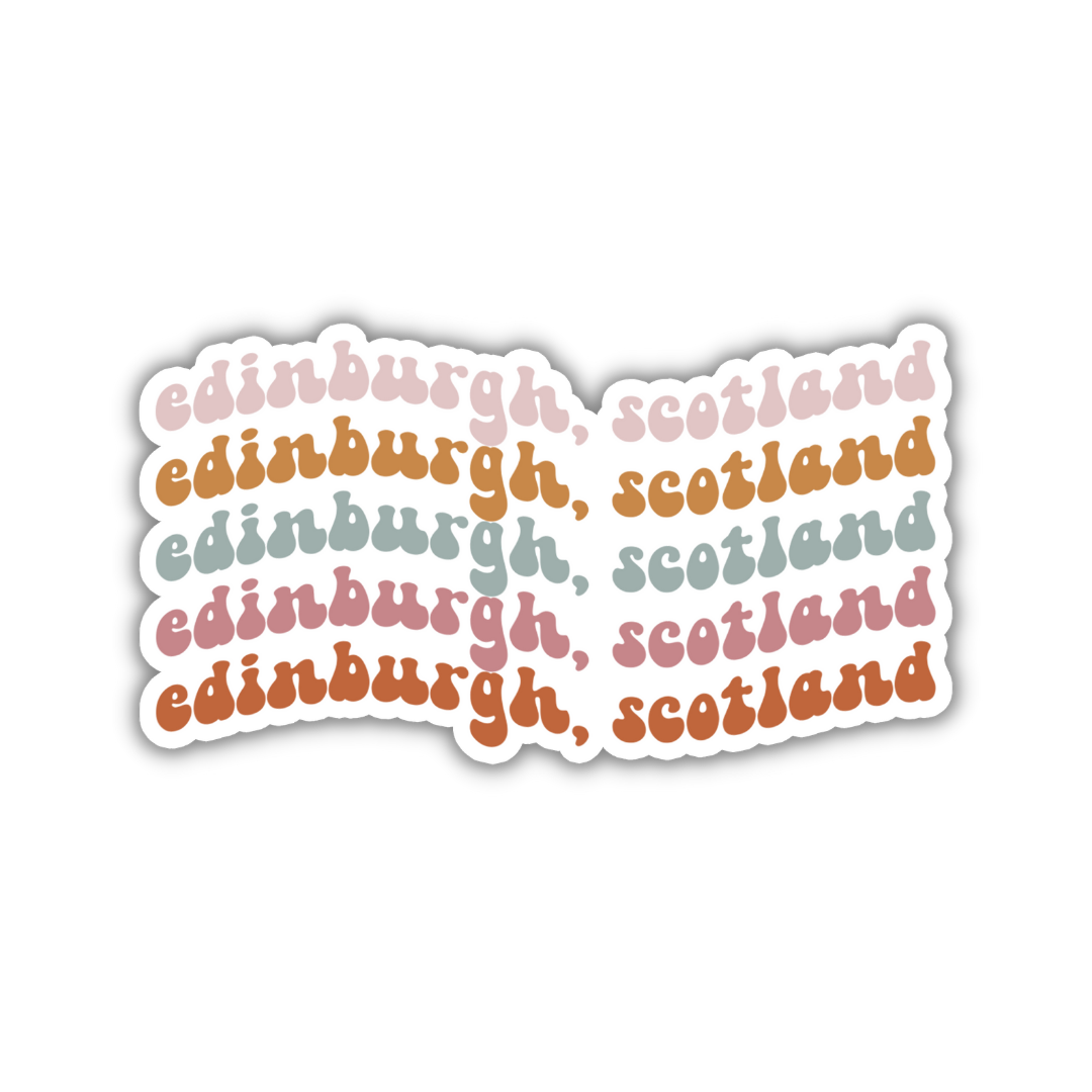 Edinburgh, Scotland Retro Sticker