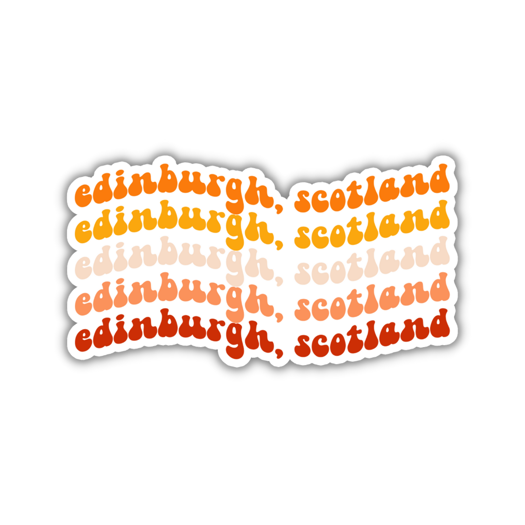 Edinburgh, Scotland Retro Sticker