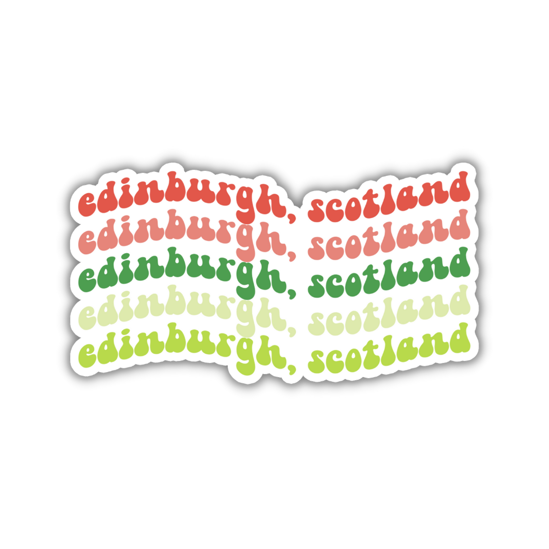 Edinburgh, Scotland Retro Sticker