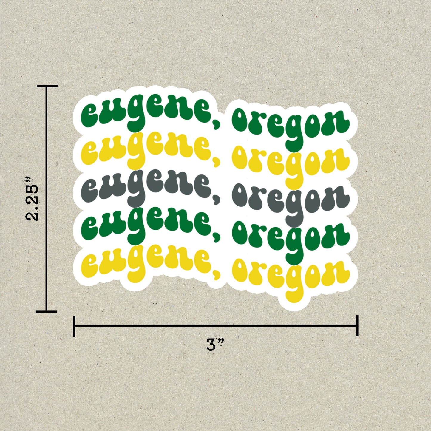 Eugene, Oregon College Town Sticker