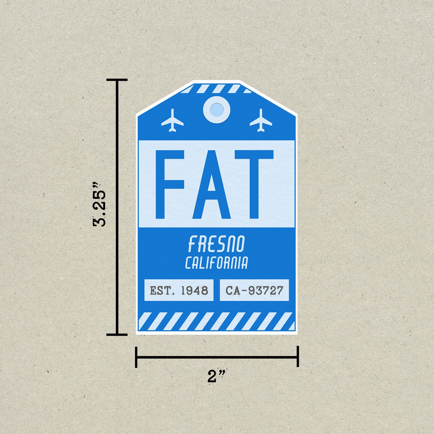 FAT Vintage Luggage Tag Sticker