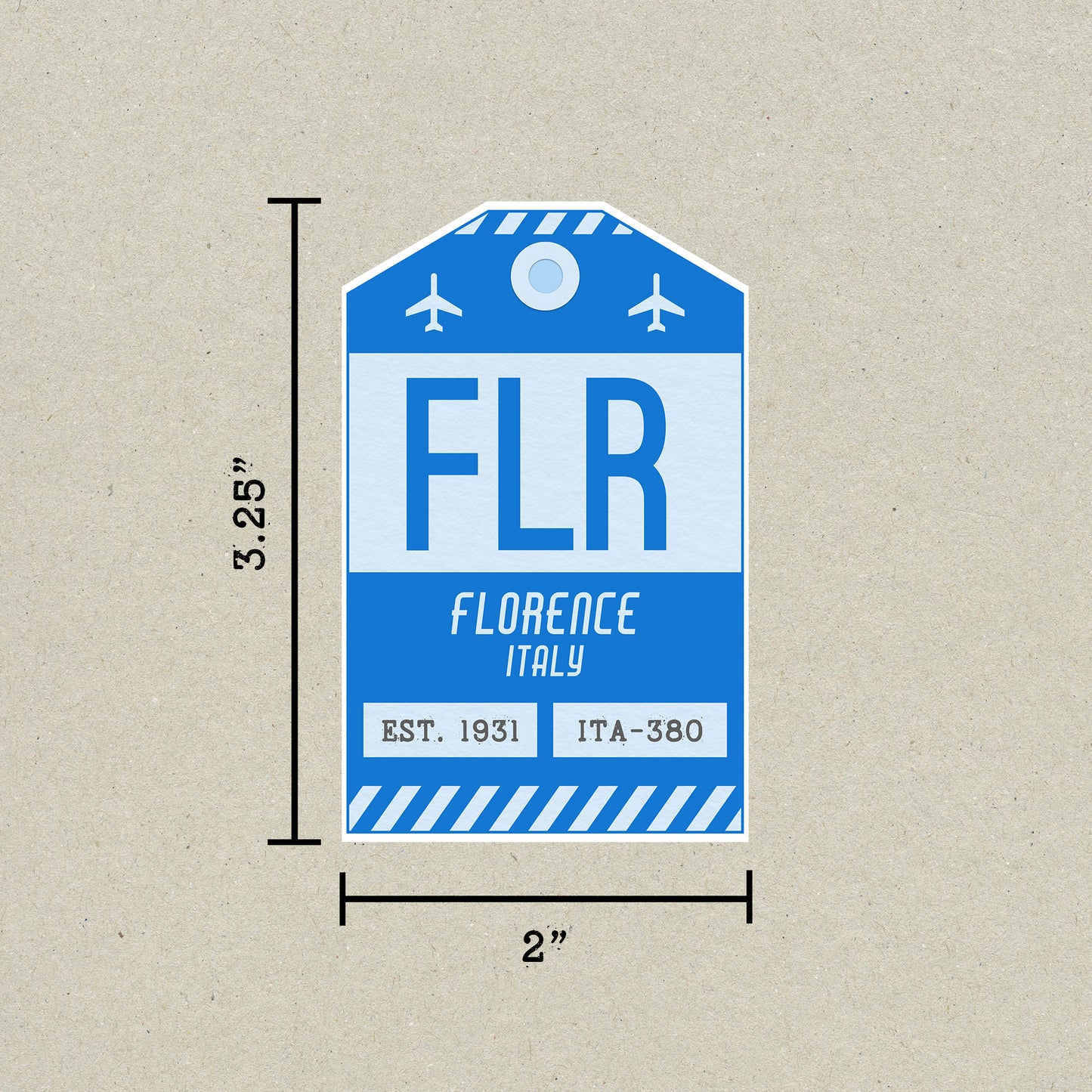 FLR Vintage Luggage Tag Sticker