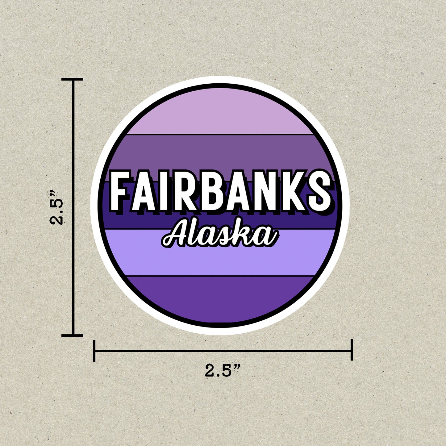 Fairbanks, Alaska Circle Sticker