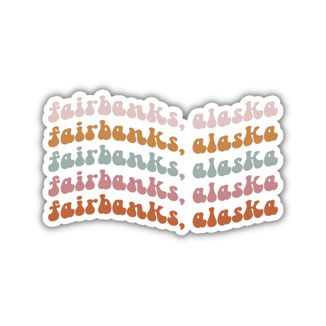 Fairbanks, Alaska Retro Sticker