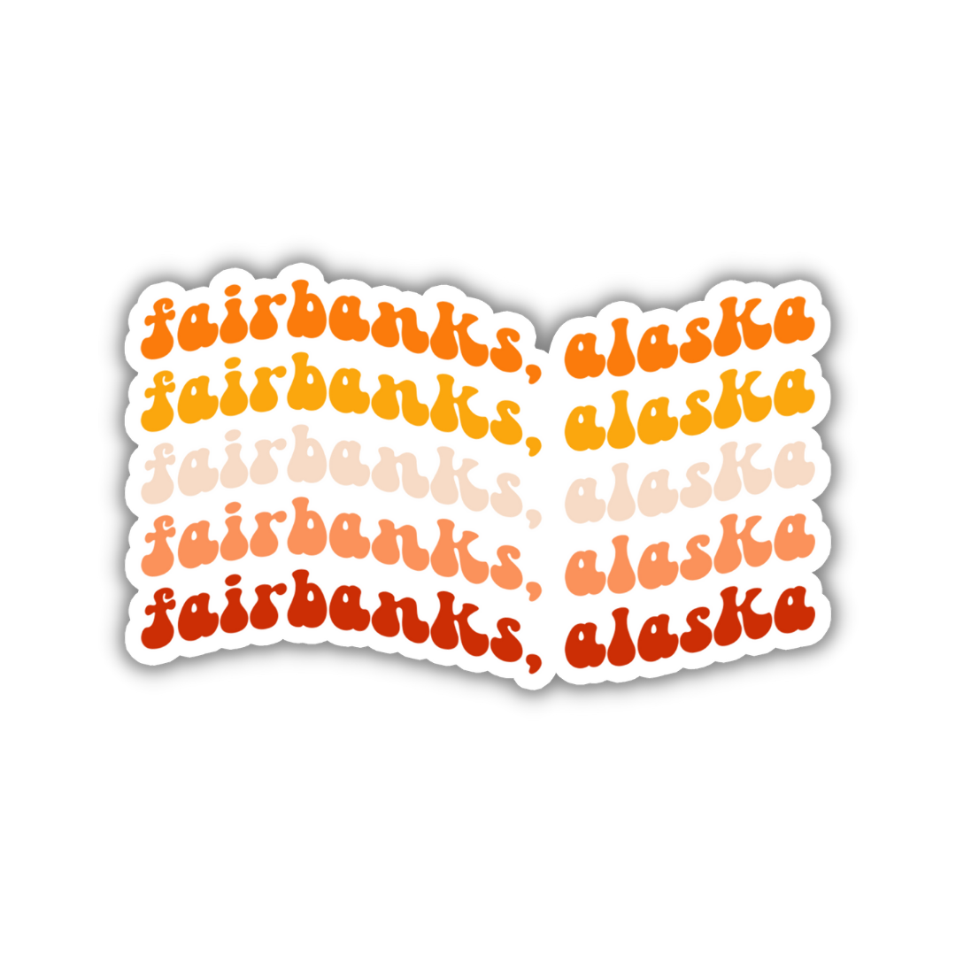 Fairbanks, Alaska Retro Sticker