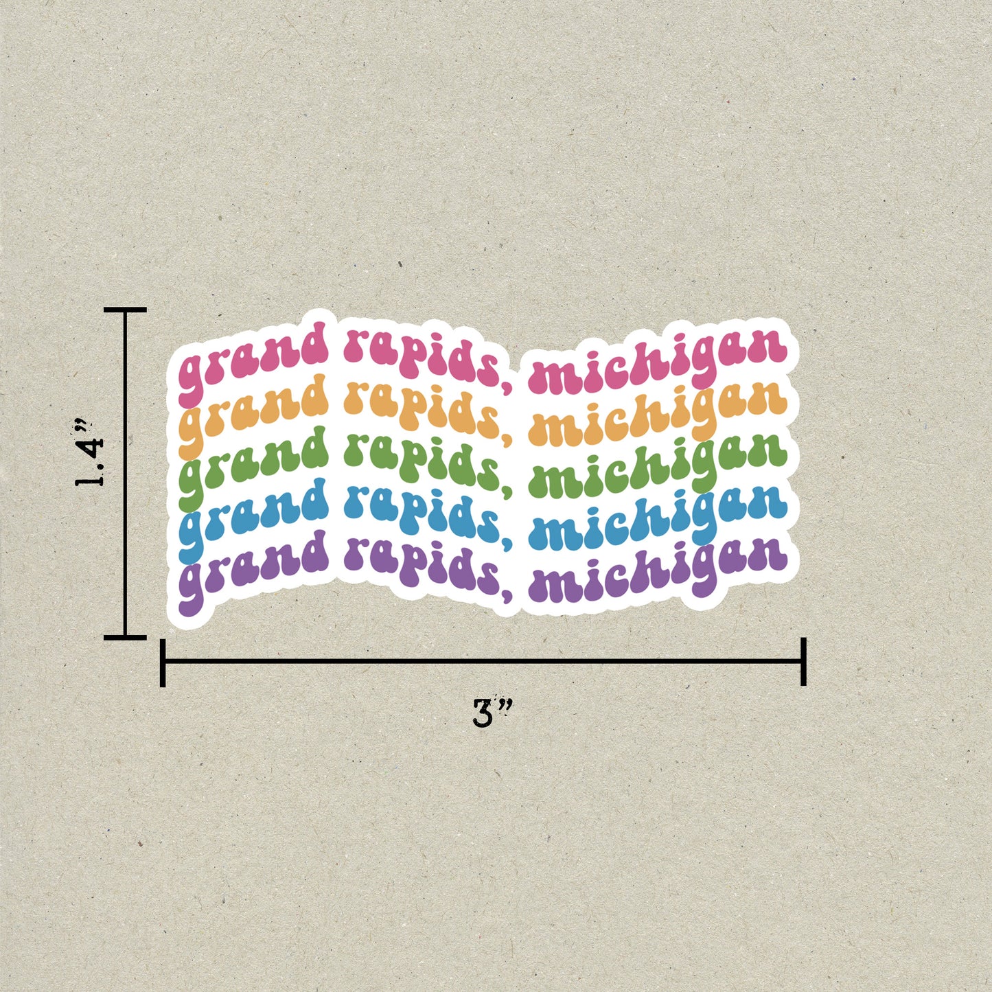Grand Rapids, Michigan Retro Sticker