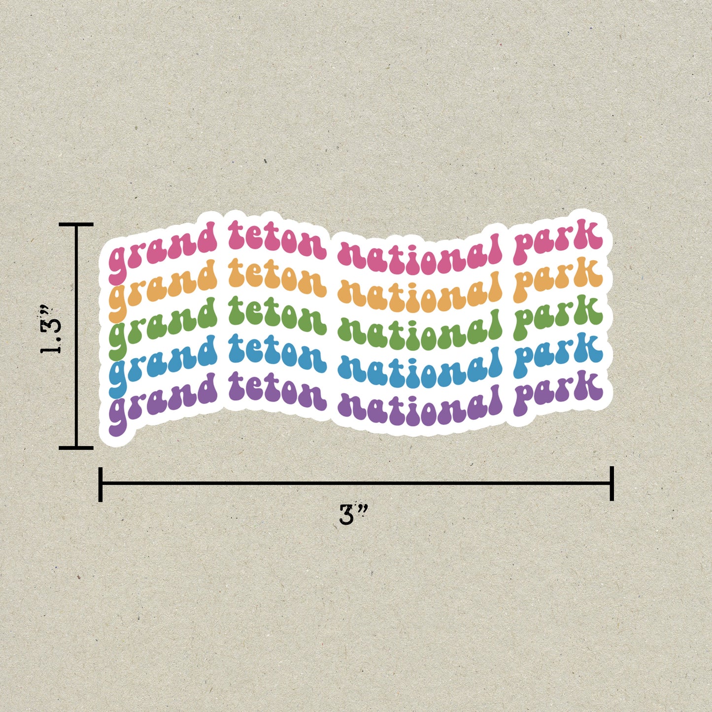 Grand Teton National Park Retro Sticker