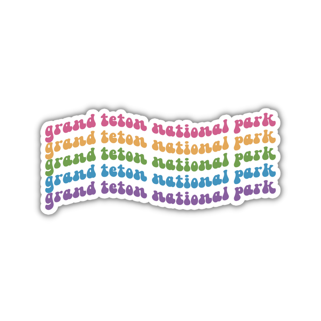 Grand Teton National Park Retro Sticker