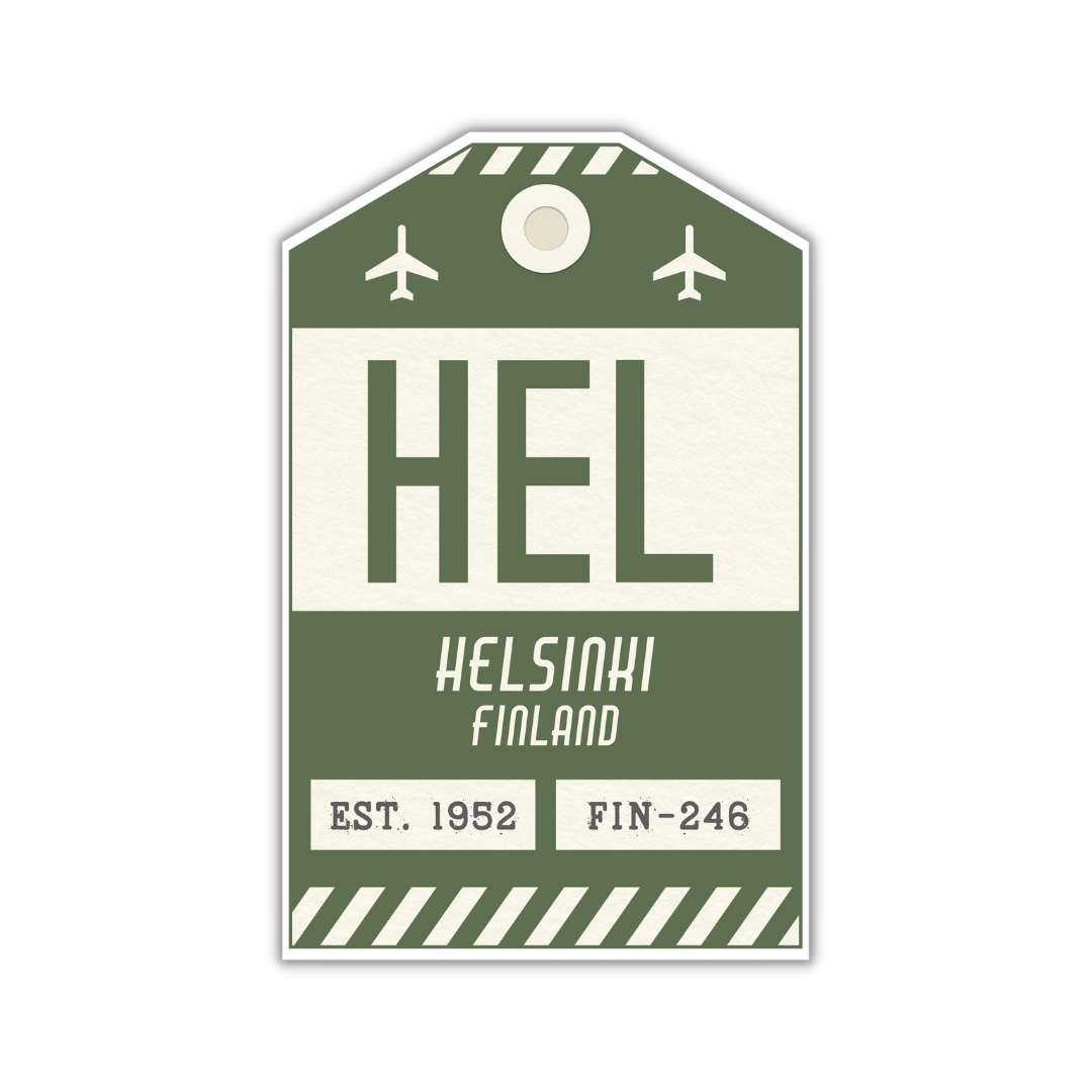 HEL Vintage Luggage Tag Sticker