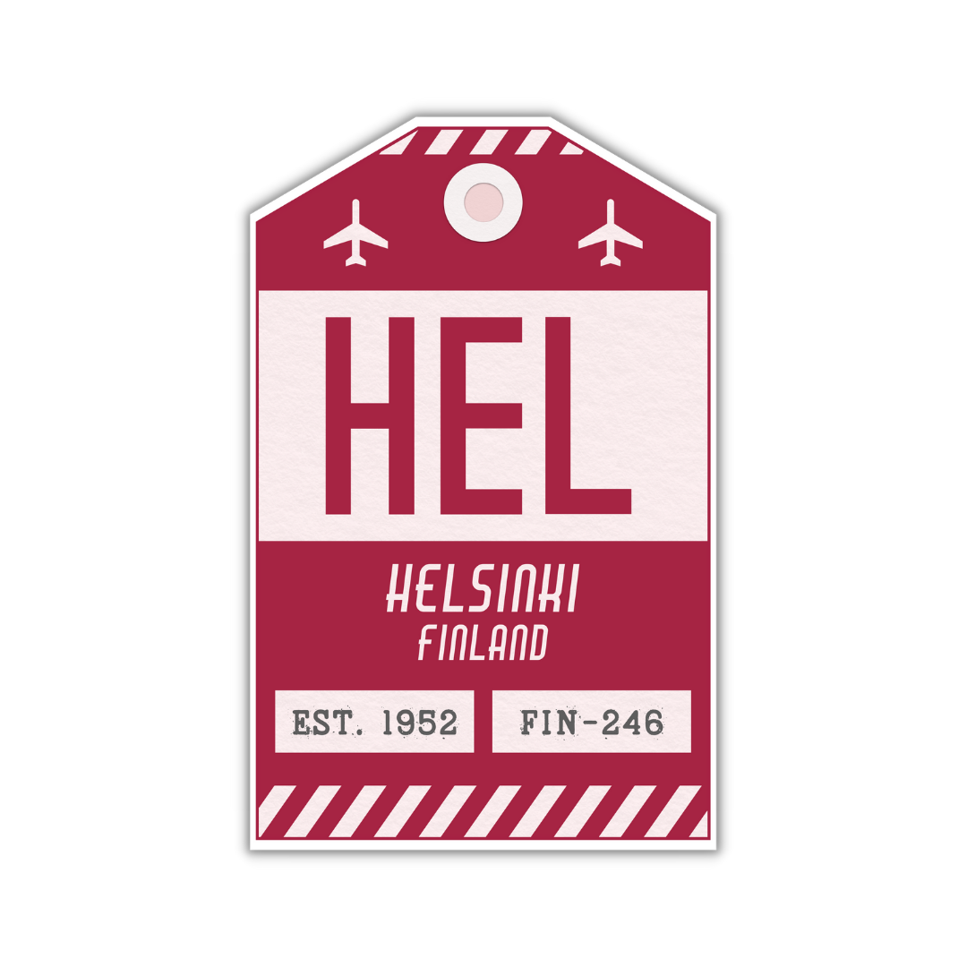HEL Vintage Luggage Tag Sticker