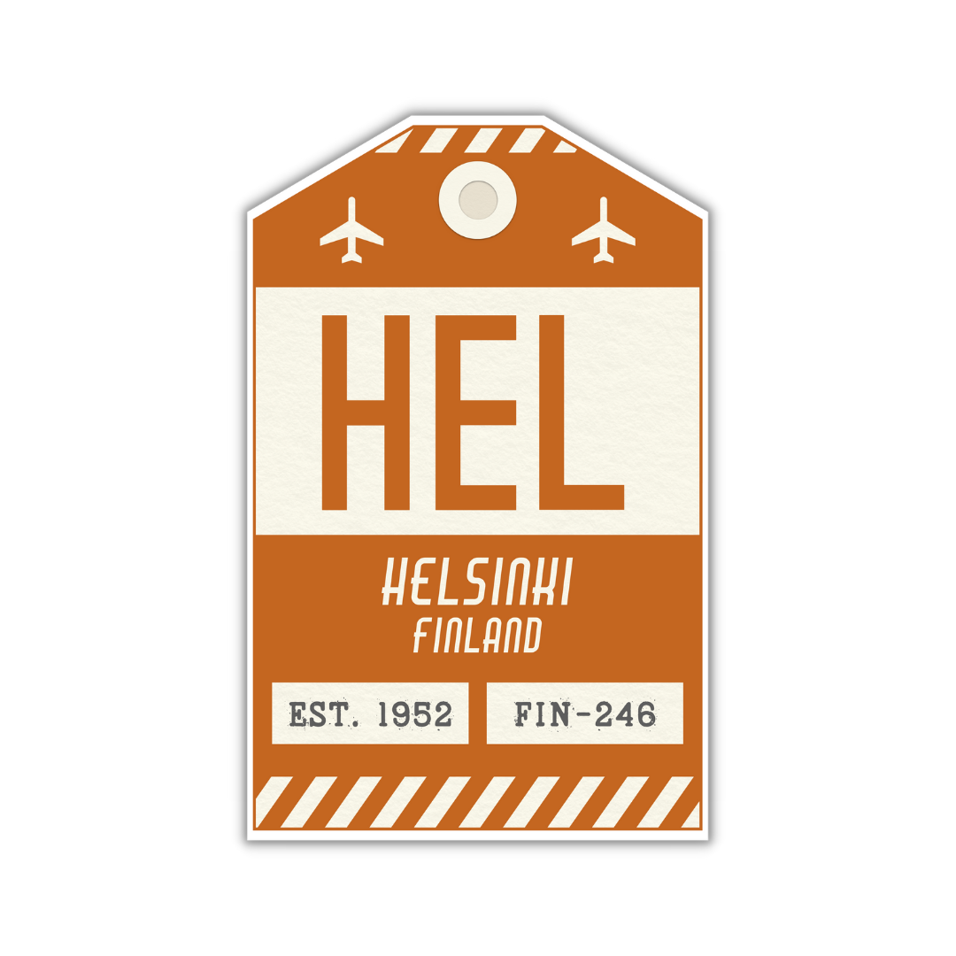 HEL Vintage Luggage Tag Sticker