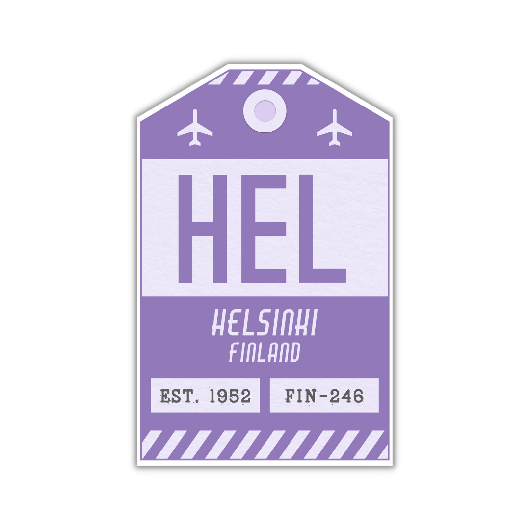 HEL Vintage Luggage Tag Sticker