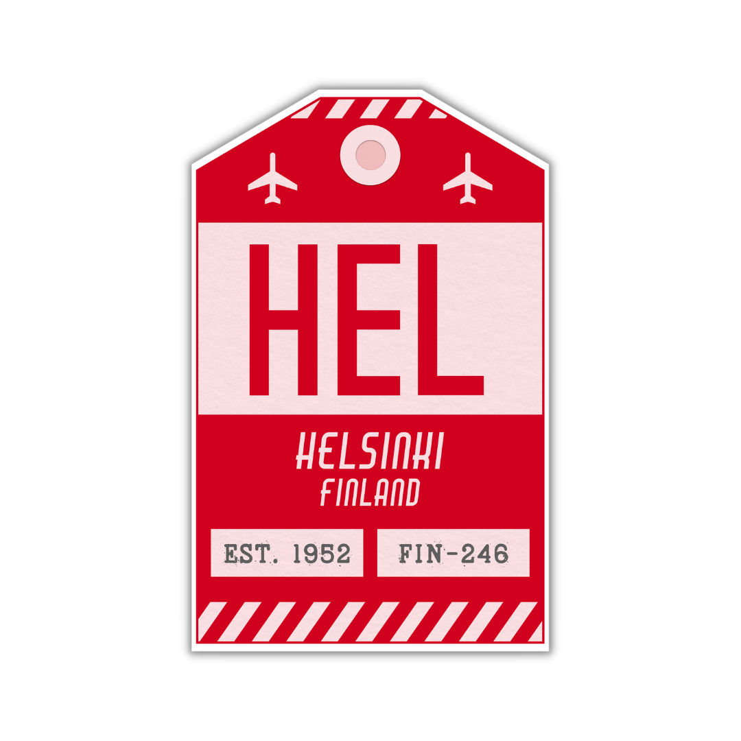 HEL Vintage Luggage Tag Sticker