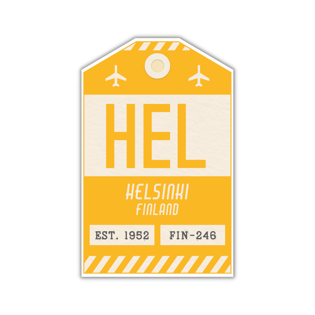 HEL Vintage Luggage Tag Sticker
