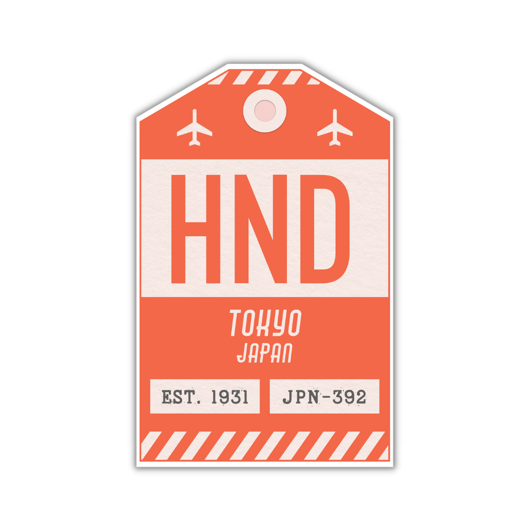 HND Vintage Luggage Tag Sticker