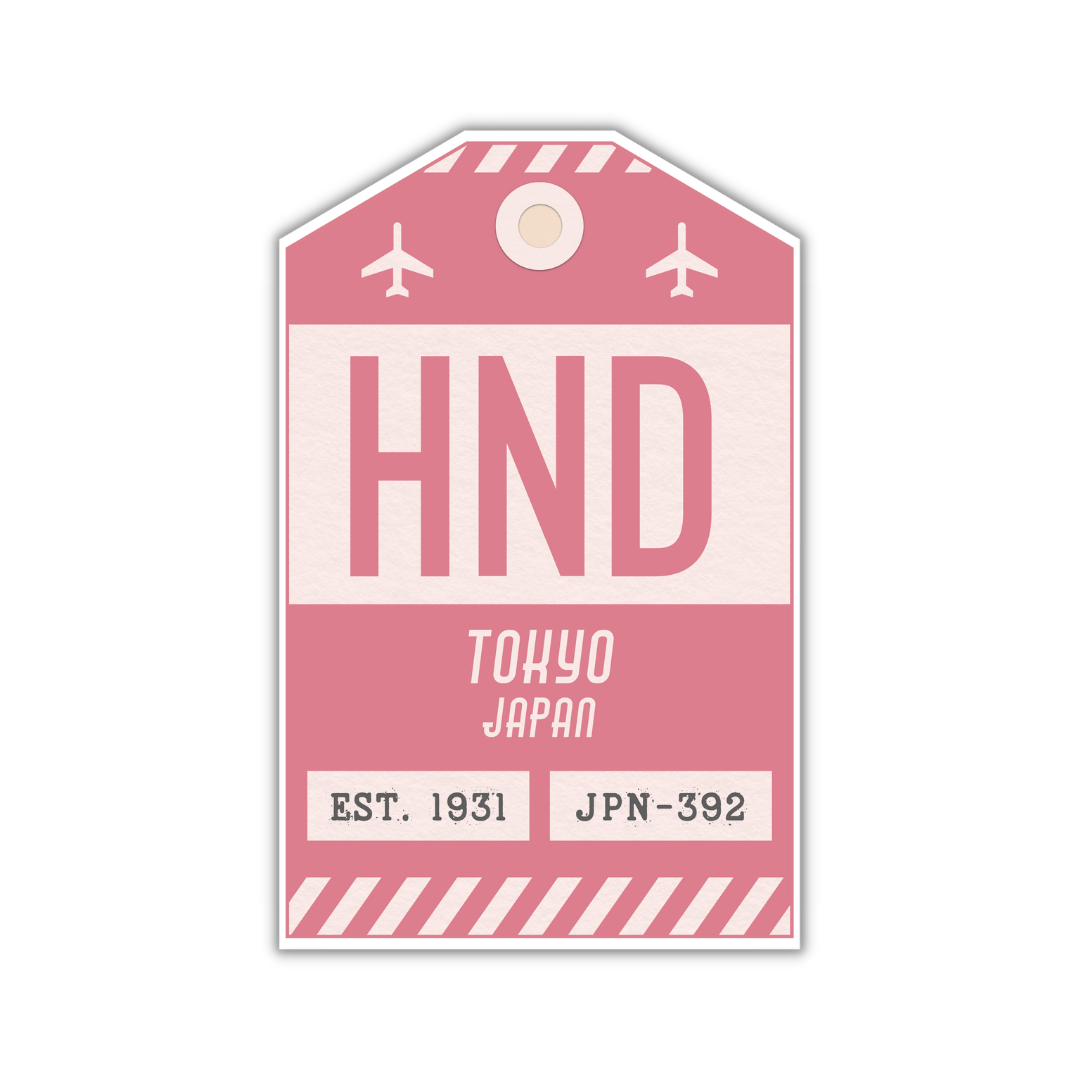 HND Vintage Luggage Tag Sticker