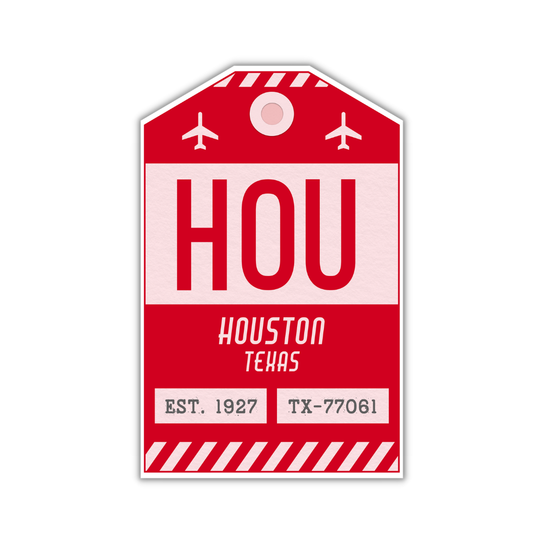 HOU Vintage Luggage Tag Sticker