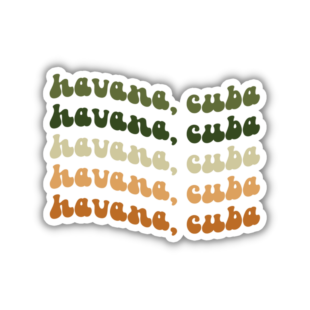 Havana, Cuba Retro Sticker